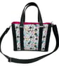 Cat Lover Tote Bag, Handmade Crossbody handbag with Pink Lining, Kawaii Cat Prin