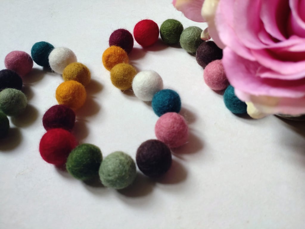 Felt Ball Garland, Warm Earthy Colours, Eclectic Bohemian Interiors