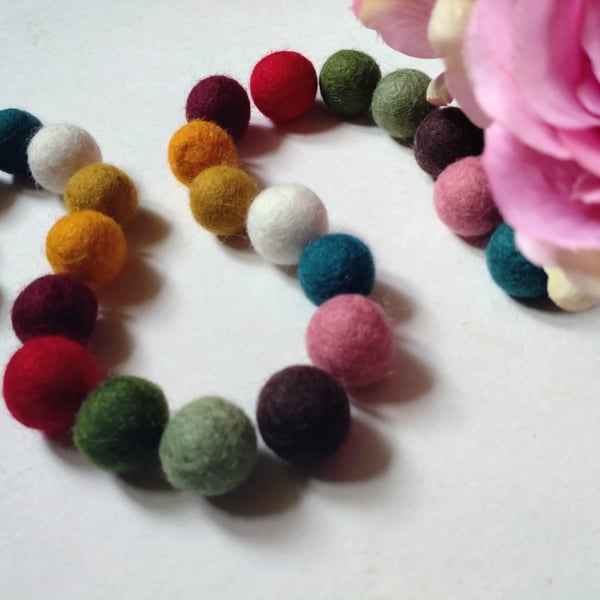 Felt Ball Garland, Warm Earthy Colours, Eclectic Bohemian Interiors