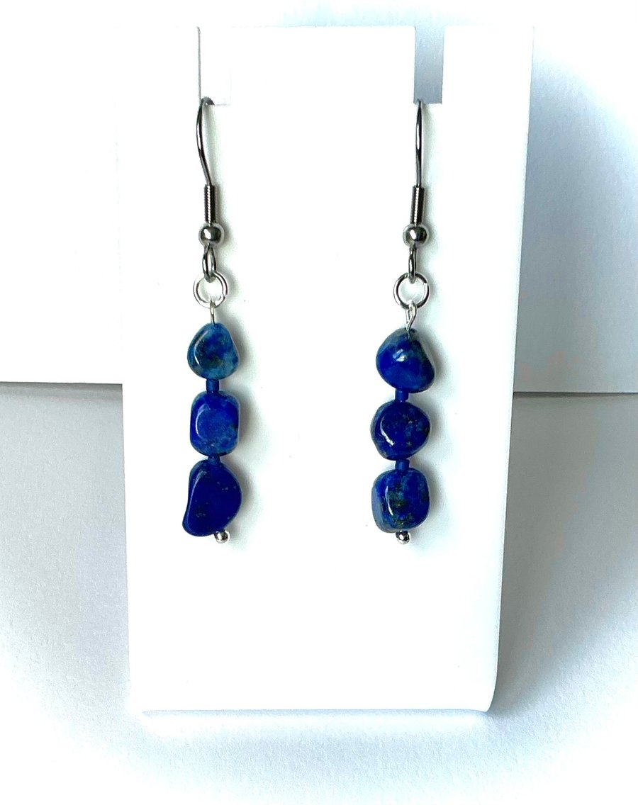 Lapis Lazuli Beaded Earrings