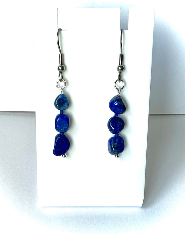 Lapis Lazuli Beaded Earrings