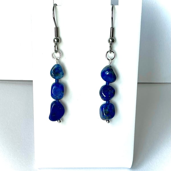 Lapis Lazuli Beaded Earrings