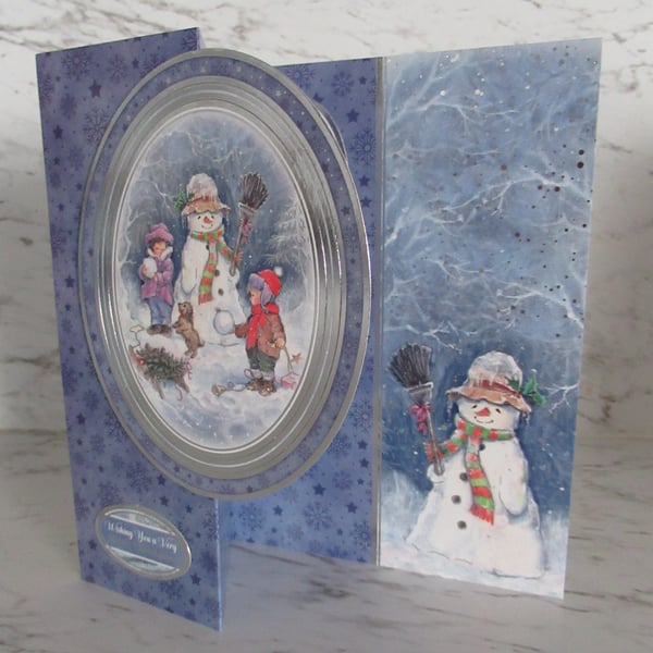 Snowman Foldback Card - A5