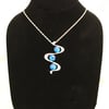 3 Vibrant Blue Centred Drop Pendant
