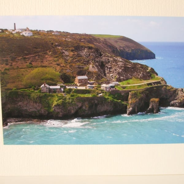 Photographic card of the point at Trevaunance Cove, St.Agnes, Cornwall.