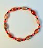 Banded Red Agate Bracelet With Swarovski Crystals - Handmade In Devon - Image 6