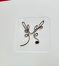 Wire Reindeer Christmas Card - Rudolph with a red resin nose