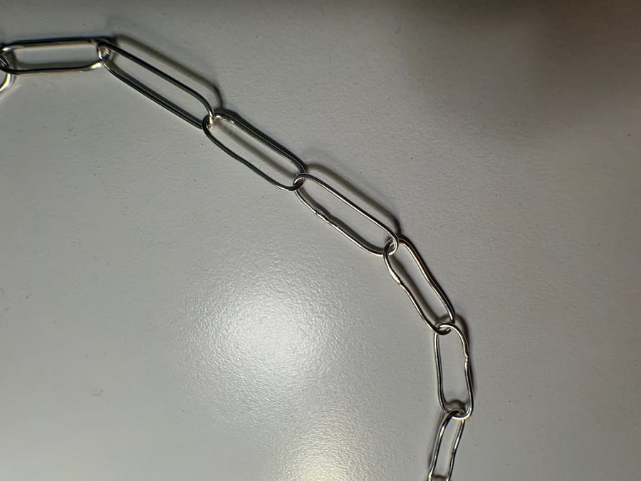 Sterling silver paper clip chain - handmade