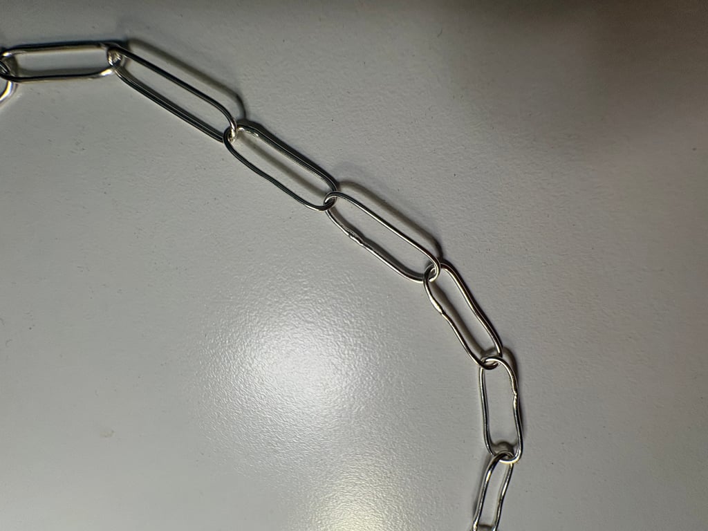 Sterling silver paper clip chain - handmade