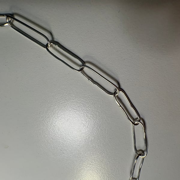 Sterling silver paper clip chain - handmade