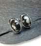 Silver cufflinks with apache tears gemstones - Image 5