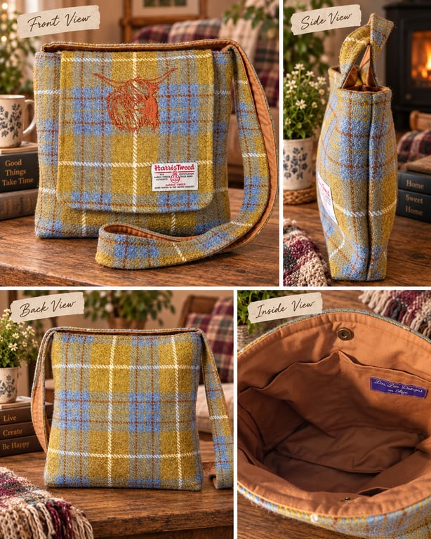 Harris Tweed satchel with heiland coo
