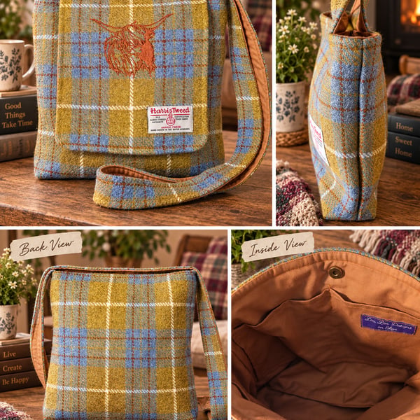Harris Tweed satchel with heiland coo