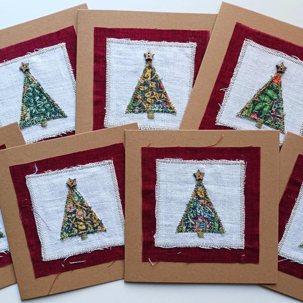 William Morris Textile Art Christmas Tree Cards