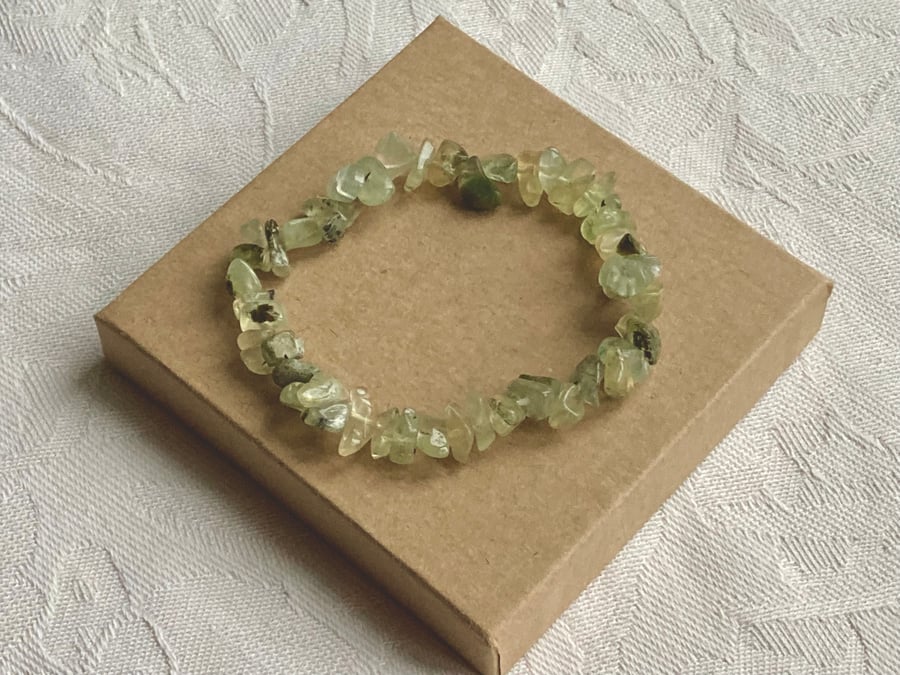 Prehnite stretchy bracelet