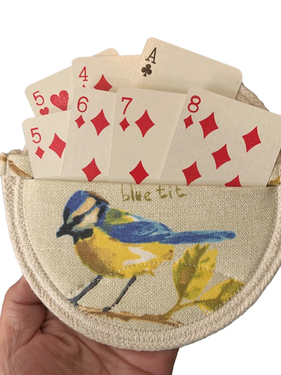 Playing Card Holder - Blue Tit