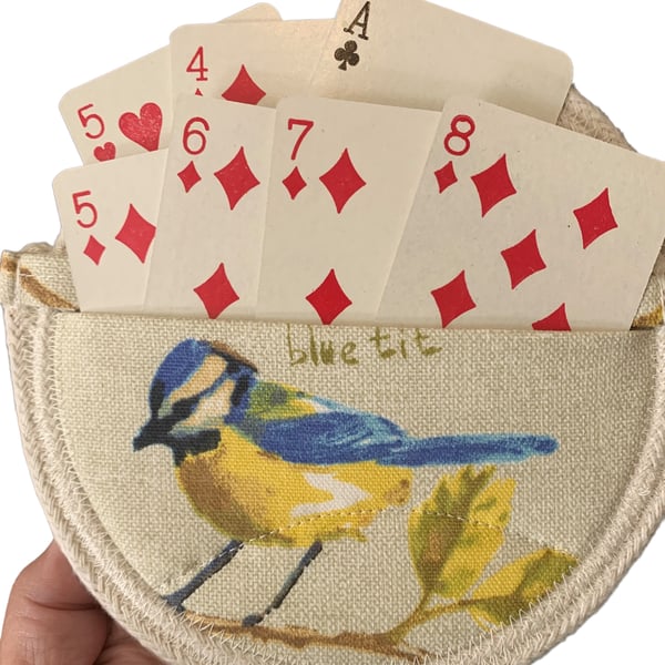 Playing Card Holder - Blue Tit