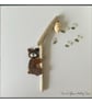 Handmade Sea Glass 'Skinny Bear' Picture - Framed 8x8 Woodland Animal