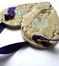 Ceramic Heart Plaque with Purple Ribbon - Image 3