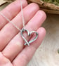 Handmade Silver Love Heart Twig Necklace - Image 3