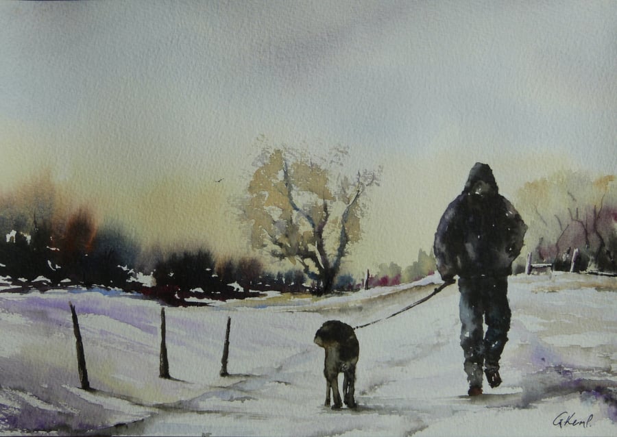 In all weather. Original Watercolour Painting.