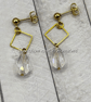 Gold Czech Crystal Teardrop Earrings – Handmade Geometric Jewellery. - Image 6