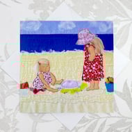 Birthday card - children on beach