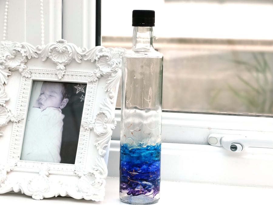 Decorative Oil Vinegar or Dressing bottle with Stormy Waters Design