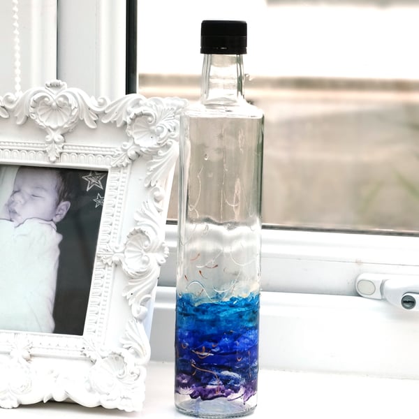 Decorative Oil Vinegar or Dressing bottle with Stormy Waters Design