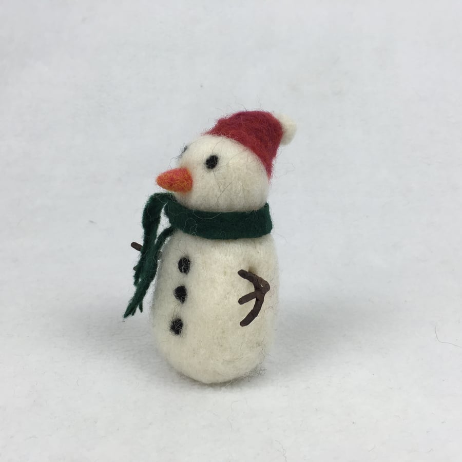 Snowman, needle felted, Christmas decoration