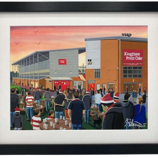 Leigh Leopards, Leigh Sports Village, High Quality Framed Rugby Art Print.