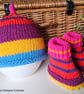 Baby Girl's Pure Cotton Beanie Hat & Booties Set 3-9 months size  - Image 2