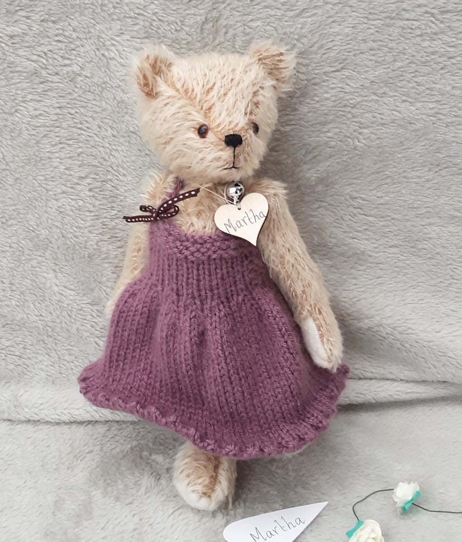 Dressed Mohair Bear, One of a kind Collectable Artist Bear,Teddy by Bearlescent 