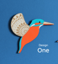 Folk Art Inspired Flying Wooden Kingfishers - Wall decor Hangings - Image 4