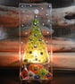 Handmade Fused Glass 'Christmas Tree' T Light Holder - Image 1