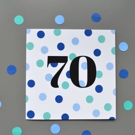 70th Birthday Card for Him - 70 - Seventy - Seventieth Birthday Card