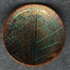 Small Hand Made Copper Leaf Design Brooch
