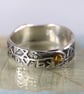 Silver Rune Ring Band With Gold Rivet - Image 4