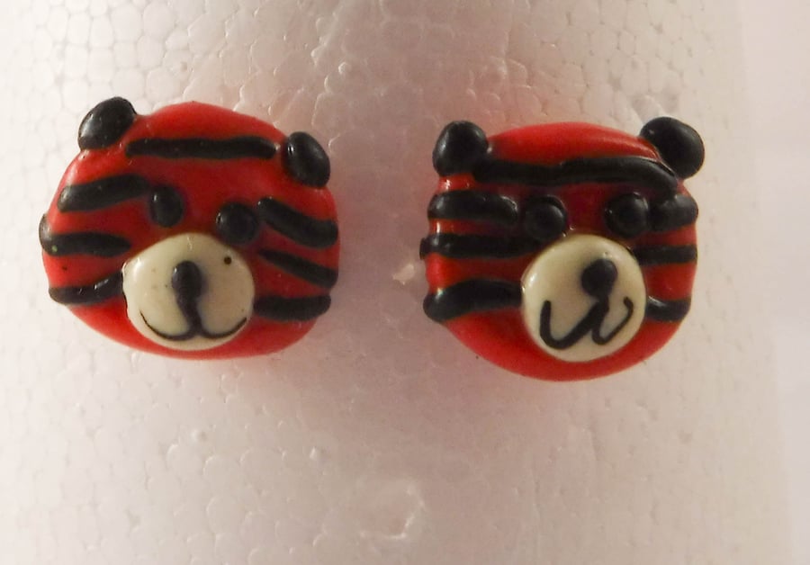 Cute Tiger Face Earrings