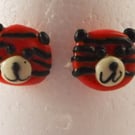 Cute Tiger Face Earrings