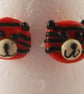 Cute Tiger Face Earrings - Image 1
