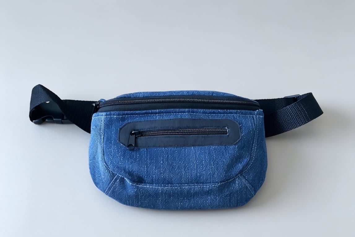 Bum bag, waist pack, belt bag or crossbody bag in denim