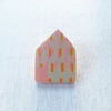 Wooden House Pin Badge, House Brooch, House Pin