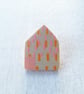 Wooden House Pin Badge, House Brooch, House Pin - Image 1