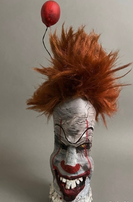 The Sewer Dweller One of a Kind Horror Clown Character Upcyled Bottle Art 