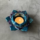 Lotus Flower Blue Tealight  Holder