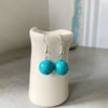 Turquoise Earrings, with subtle crackle effect