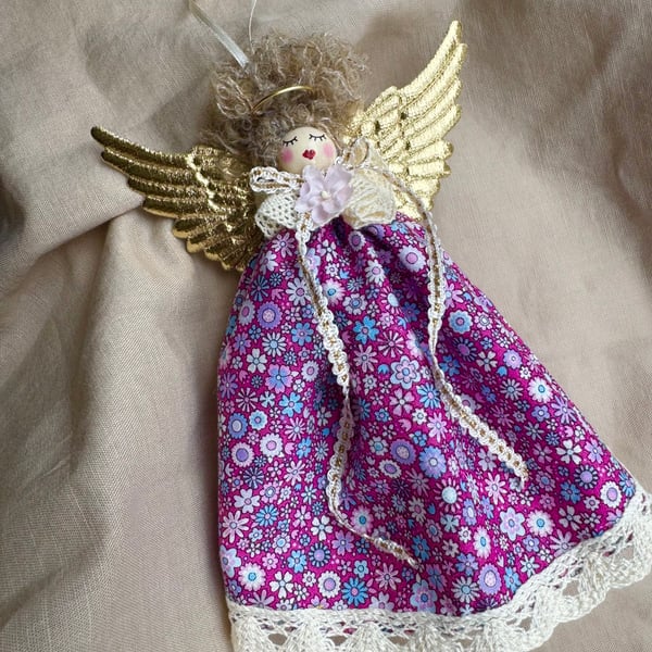 Sugar Plum Fairy Christmas Angel Tree Decoration Hanger 