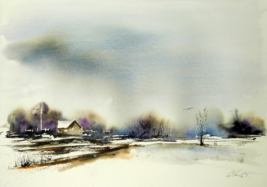 The walk home, Original Watercolour Painting.
