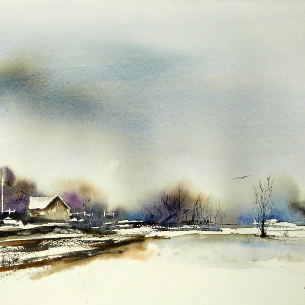 The walk home, Original Watercolour Painting.